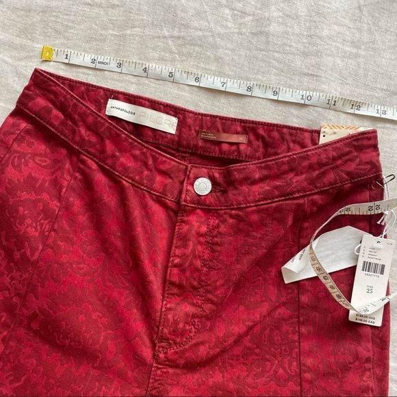 Anthropologie Pilcro High Rise Red Emboss Jeans - Picture 9 of 9